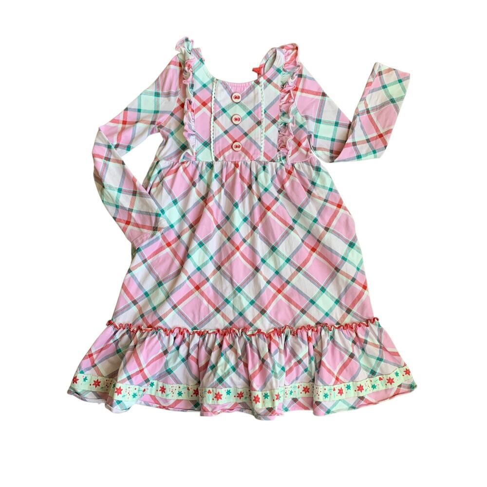 Wildflowers Pink Plaid Nice List Dress